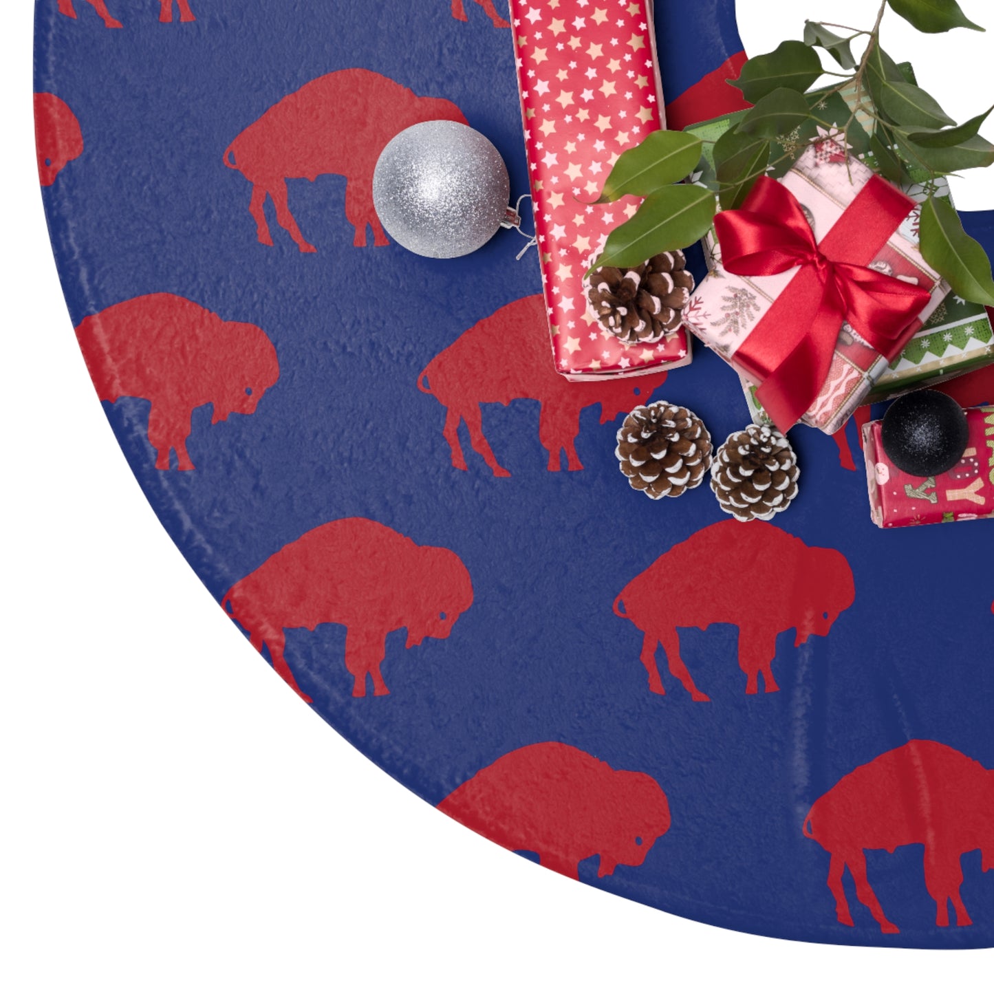 Buffalo Pattern Christmas Tree Skirt