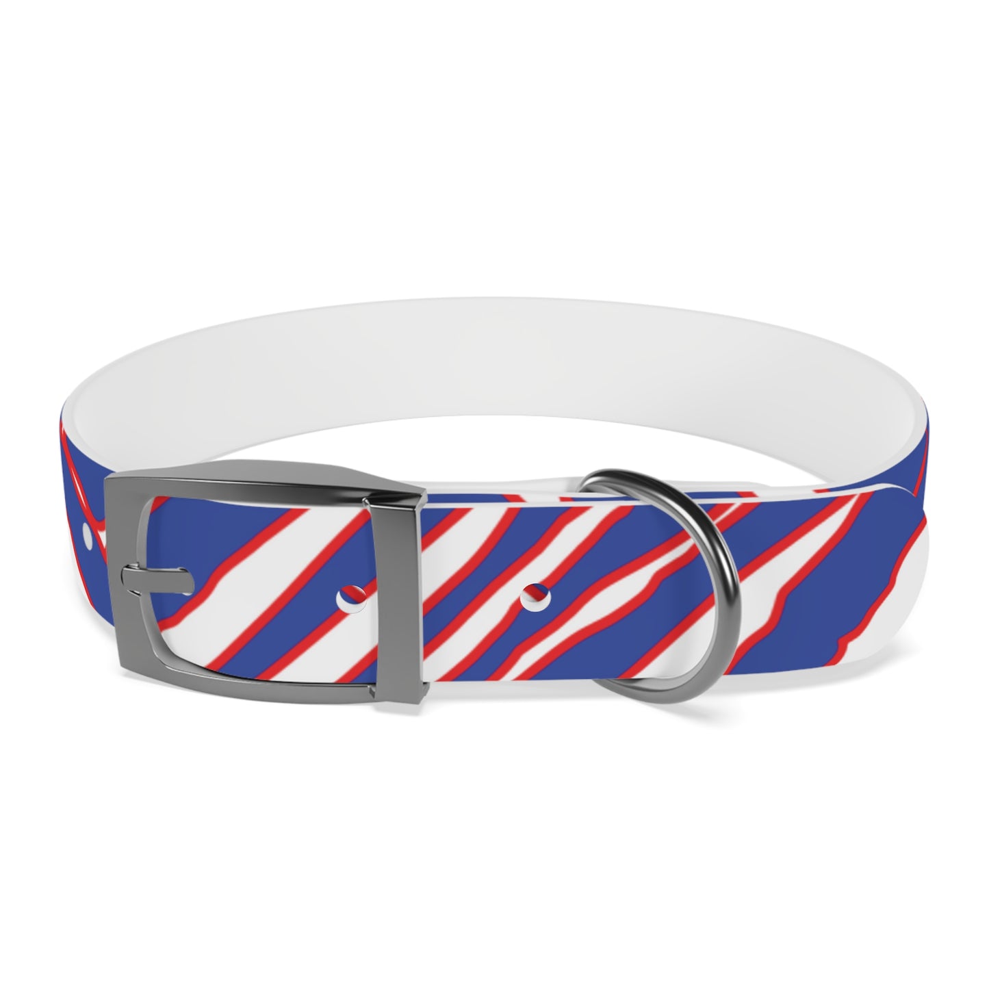 Buffalo Football Pattern Dog Collar Gun Metal - Bflo Thread Co.