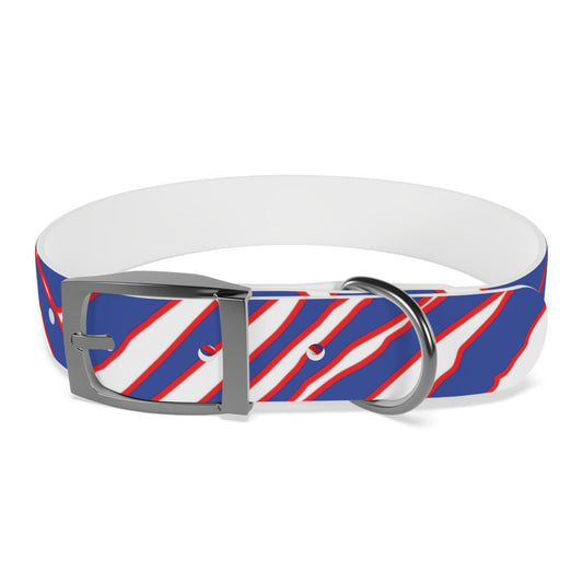 Buffalo Football Pattern Dog Collar Gun Metal - Bflo Thread Co.