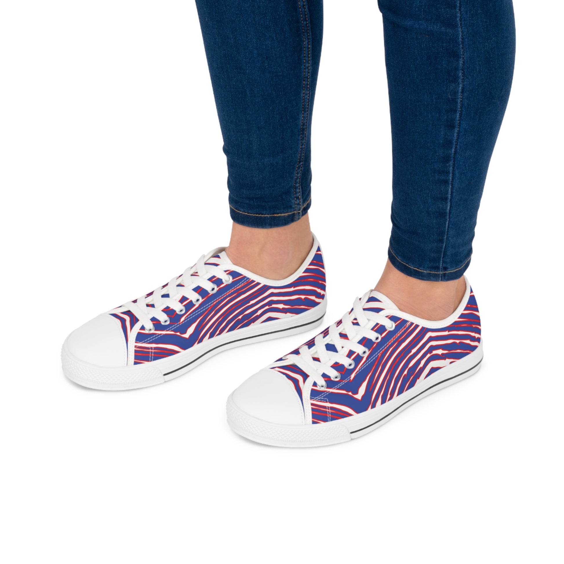 Buffalo Football Pattern Women's Low Top Sneakers - Bflo Thread Co.