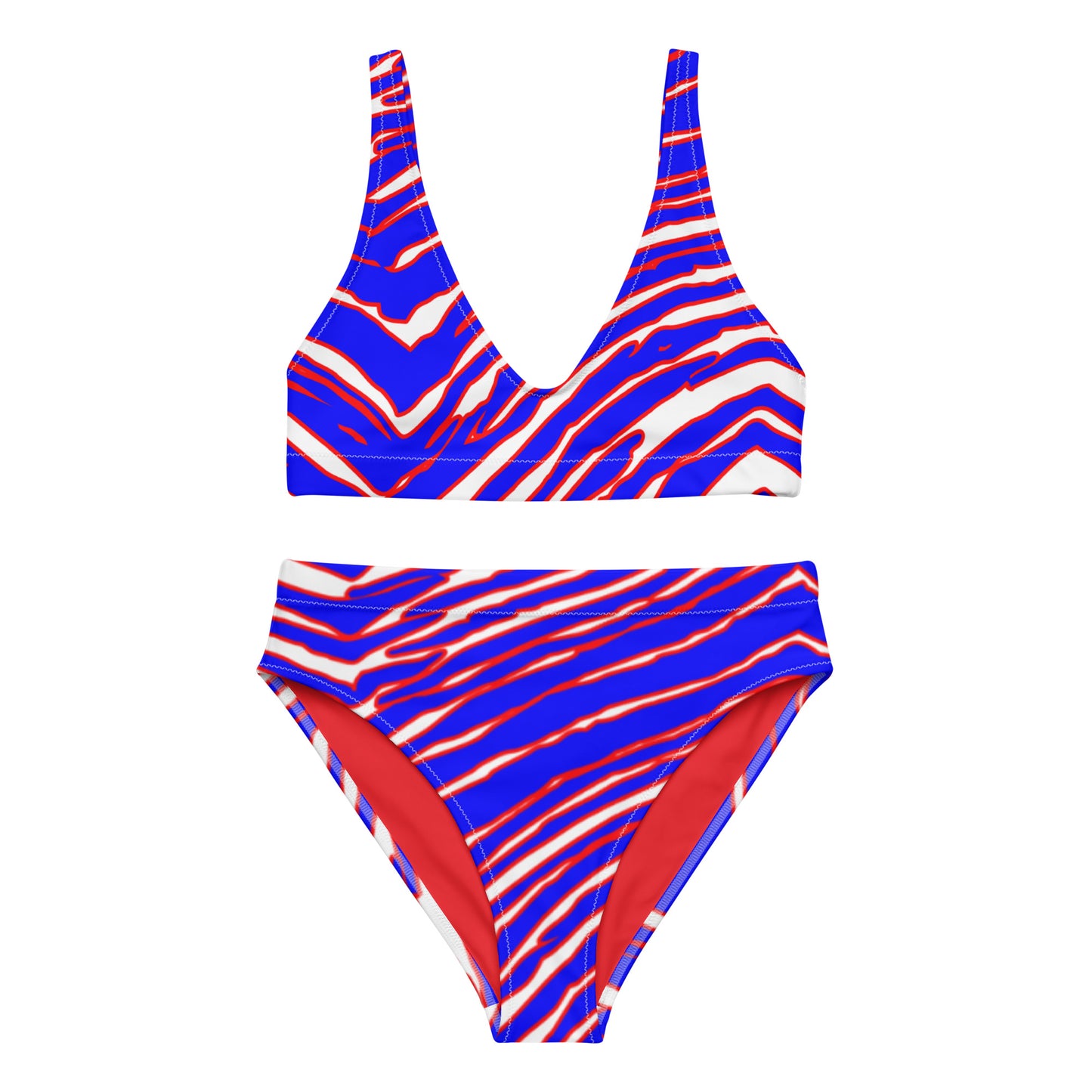 Buffalo Football Pattern High-Waisted Bikini - Bflo Thread Co.