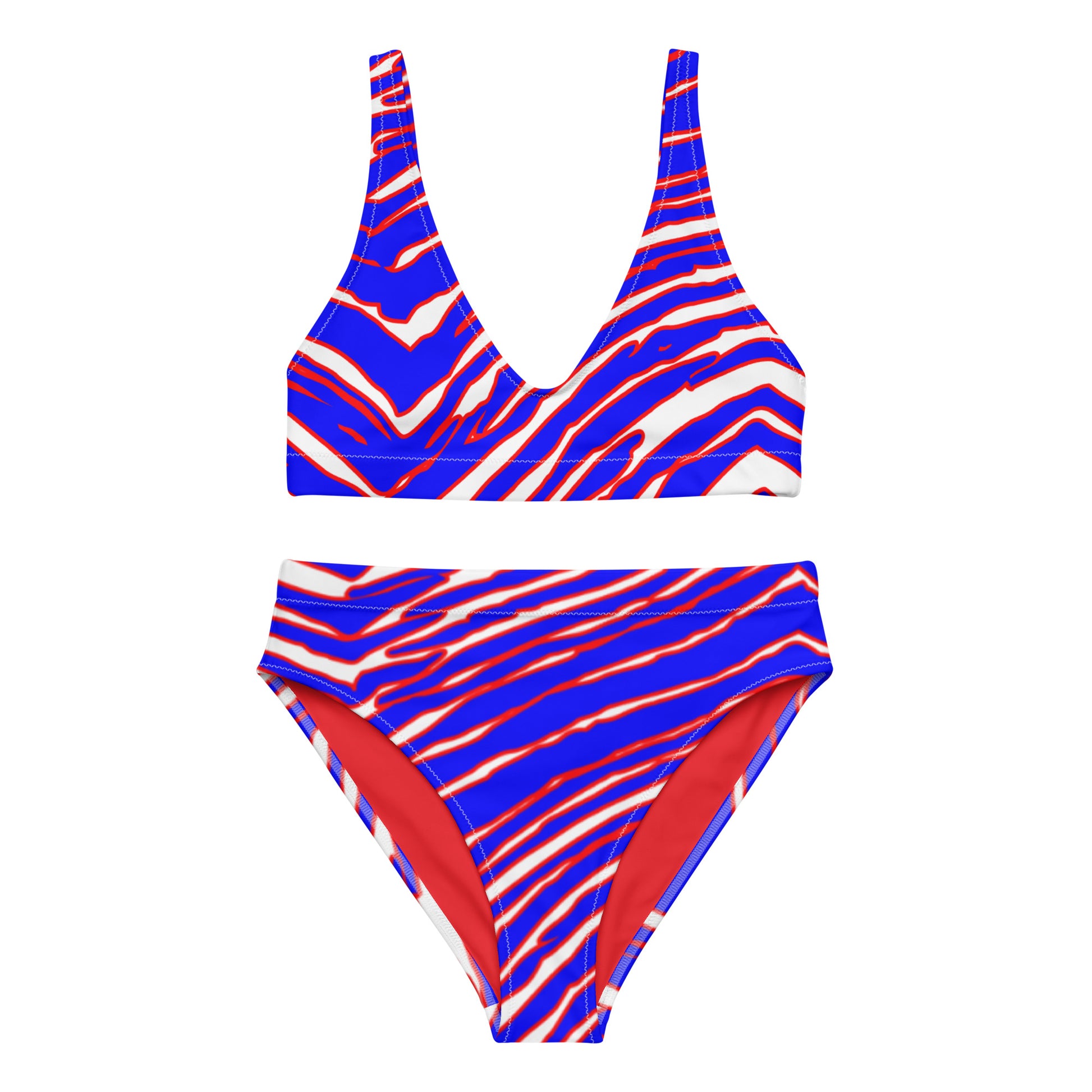 Buffalo Football Pattern High-Waisted Bikini - Bflo Thread Co.