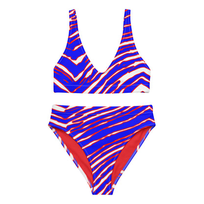 Buffalo Football Pattern High-Waisted Bikini - Bflo Thread Co.