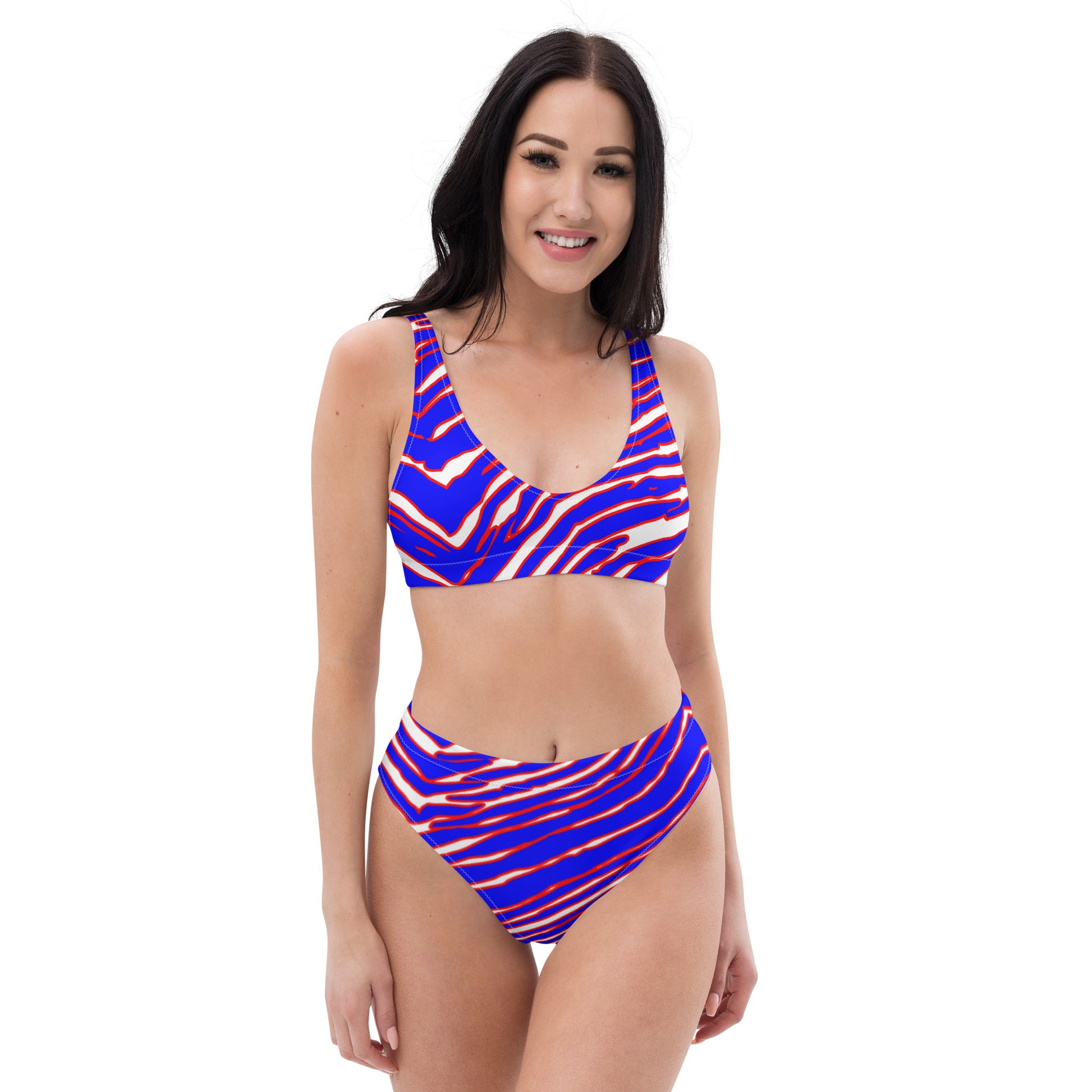 Buffalo Football Pattern High-Waisted Bikini - Bflo Thread Co.
