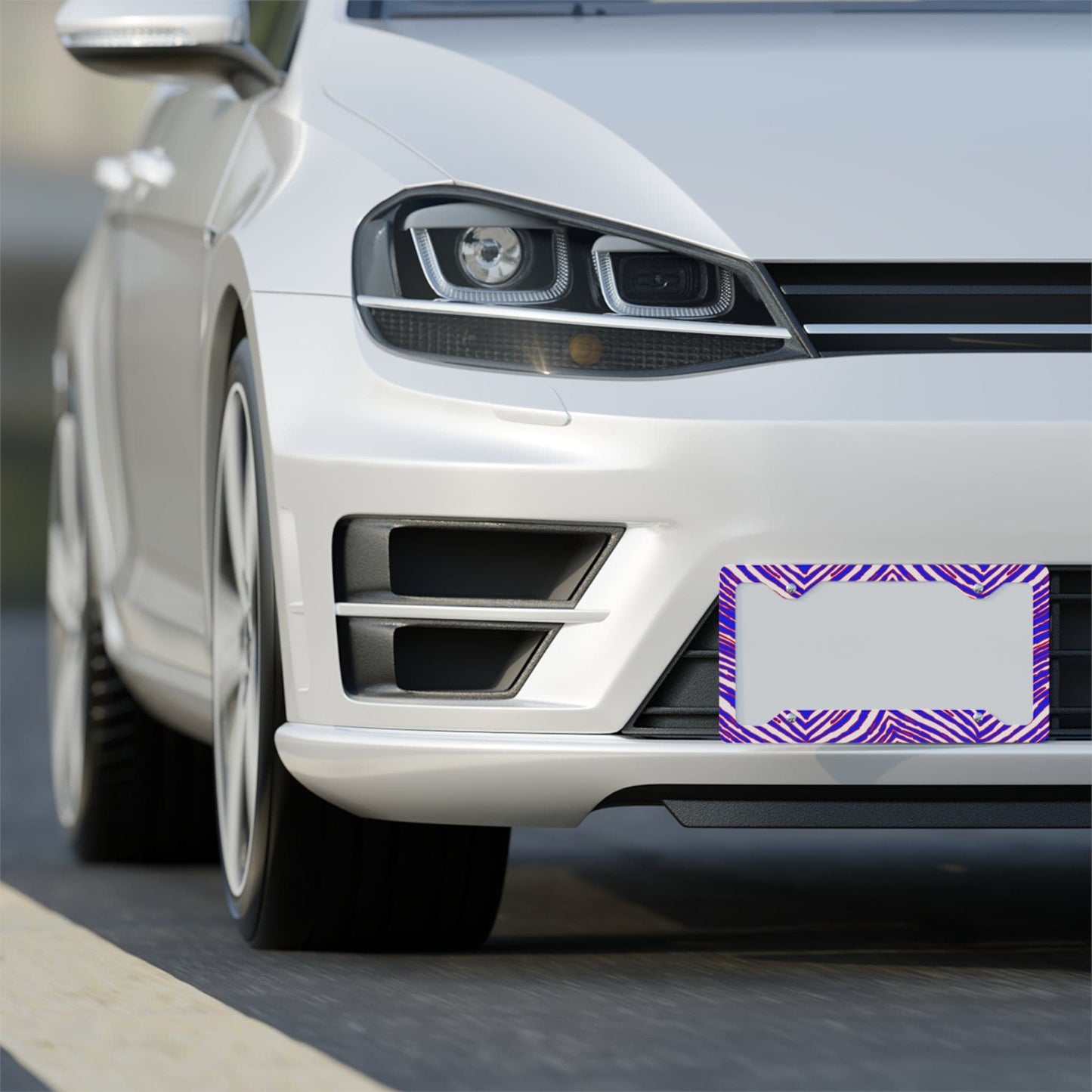 Buffalo Football Pattern Metal License Plate Frame - Bflo Thread Co.