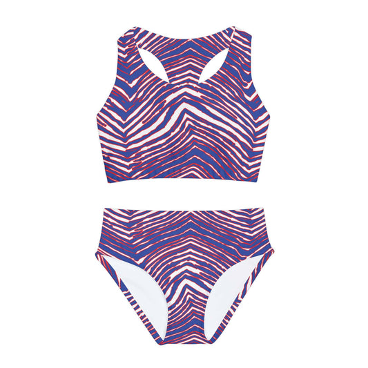 Buffalo Football Pattern Girls Two Piece Swimsuit - Bflo Thread Co.