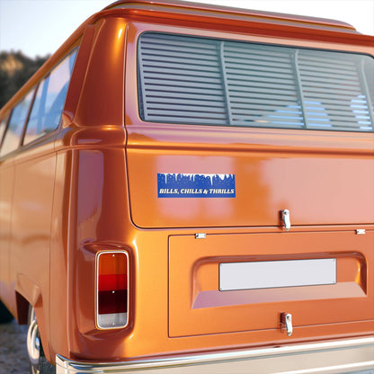 Bills, Chills & Thrills Bumper Sticker - Bflo Thread Co.