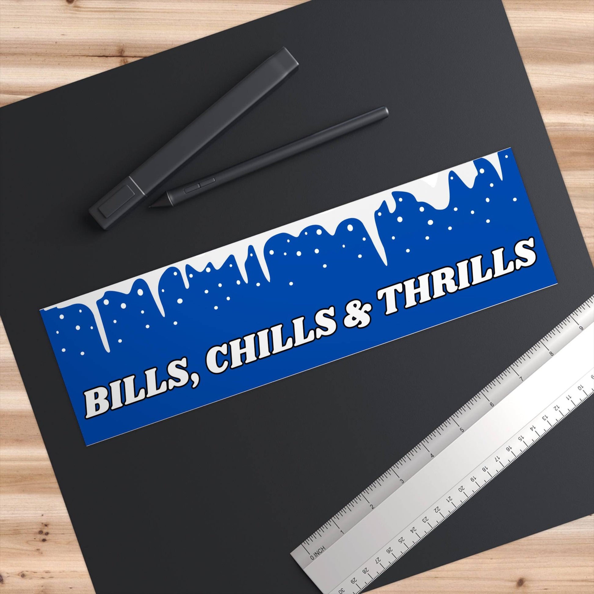 Bills, Chills & Thrills Bumper Sticker - Bflo Thread Co.