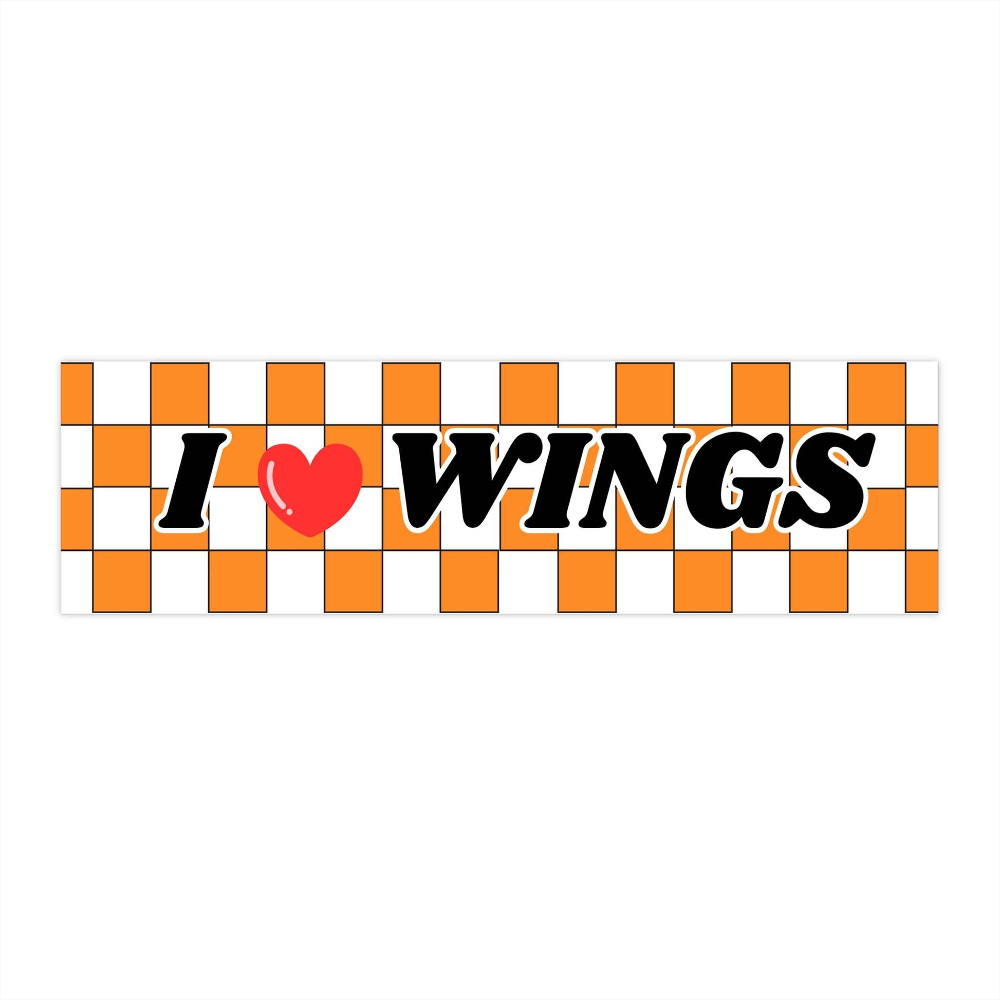 I Love Wings Bumper Sticker - Bflo Thread Co.