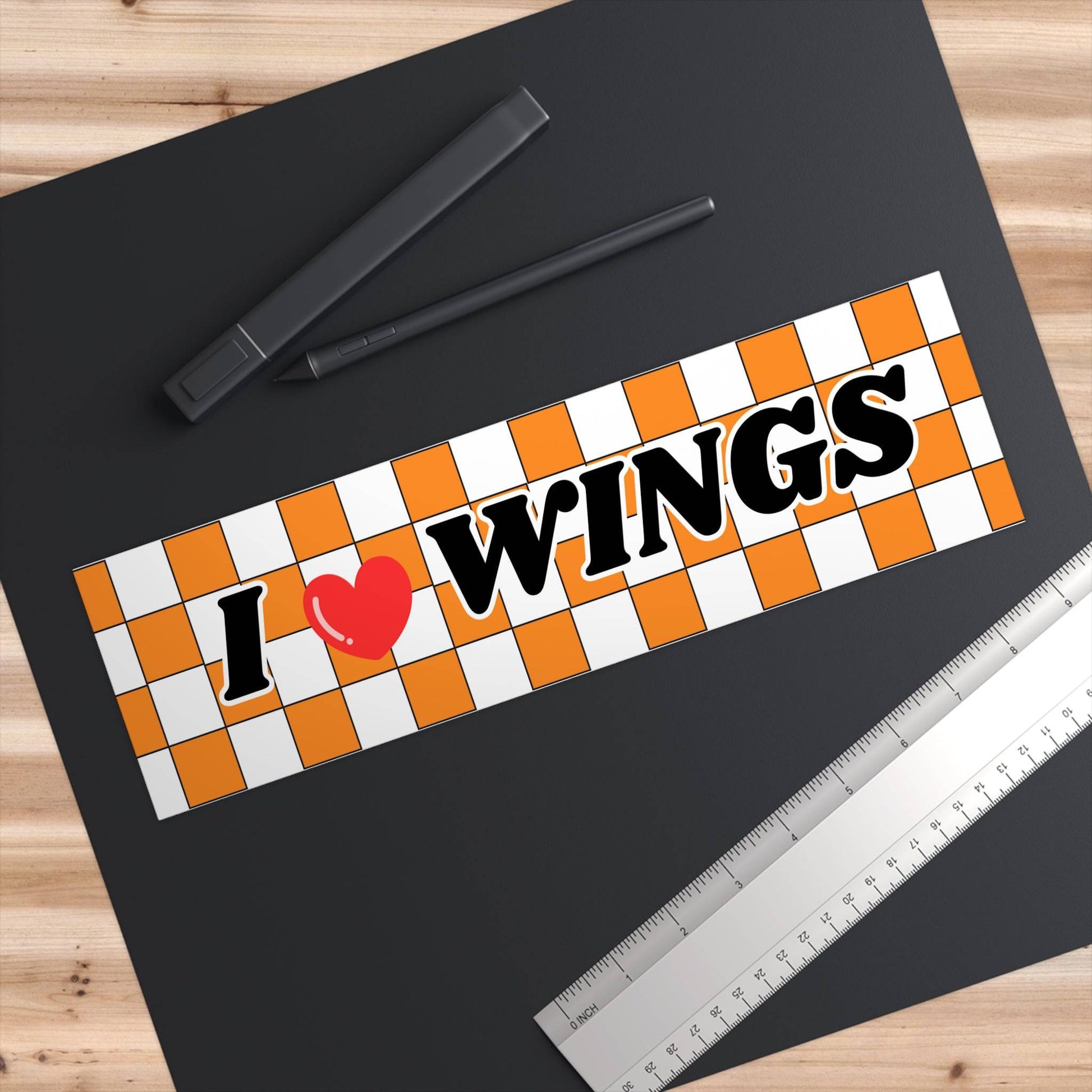 I Love Wings Bumper Sticker - Bflo Thread Co.