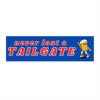 Never Lost a Tailgate with Beer Mug Bumper Sticker - Bflo Thread Co.