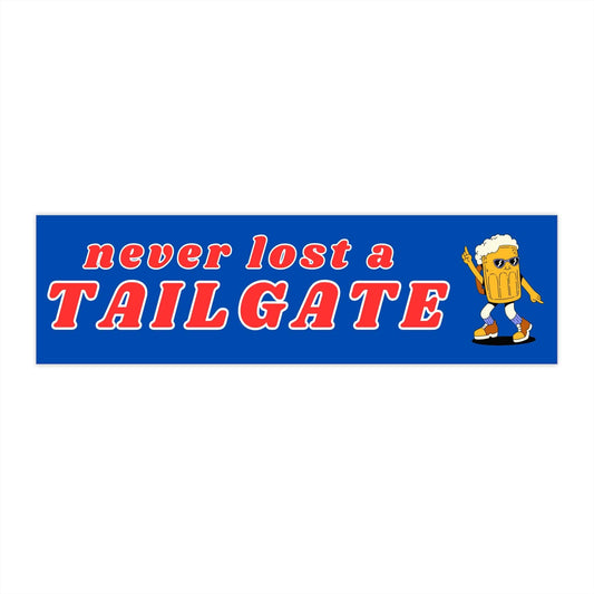 Never Lost a Tailgate with Beer Mug Bumper Sticker - Bflo Thread Co.