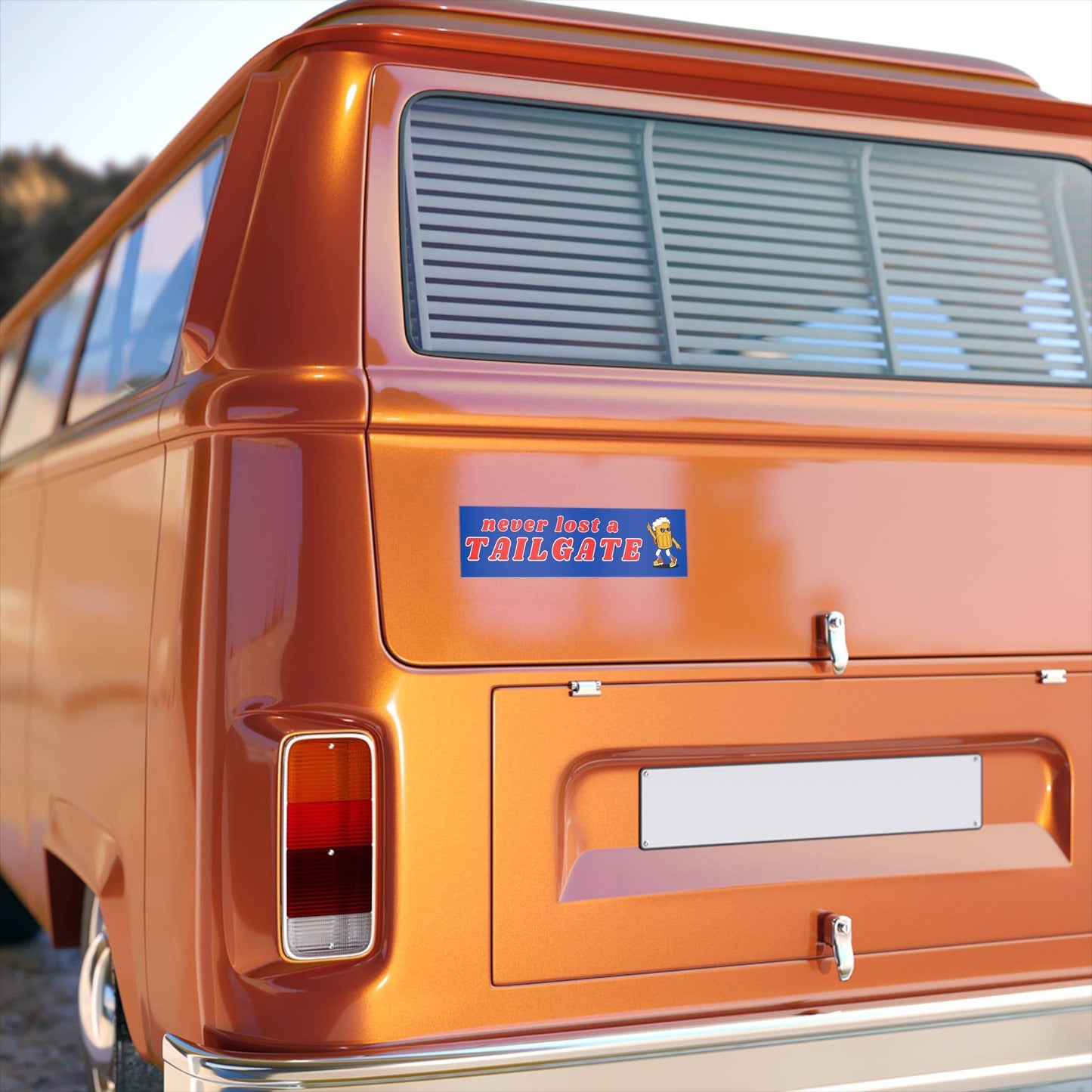 Never Lost a Tailgate with Beer Mug Bumper Sticker - Bflo Thread Co.