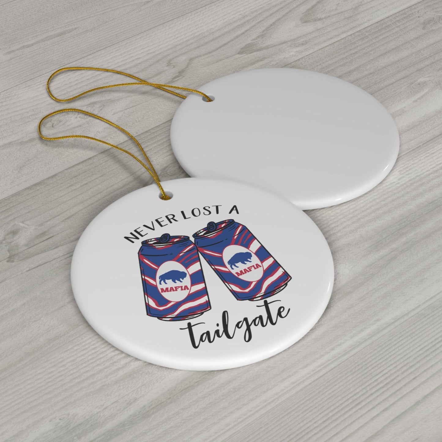 Never Lost a Tailgate Ceramic Ornament - Bflo Thread Co.
