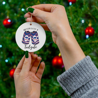 Never Lost a Tailgate Ceramic Ornament - Bflo Thread Co.