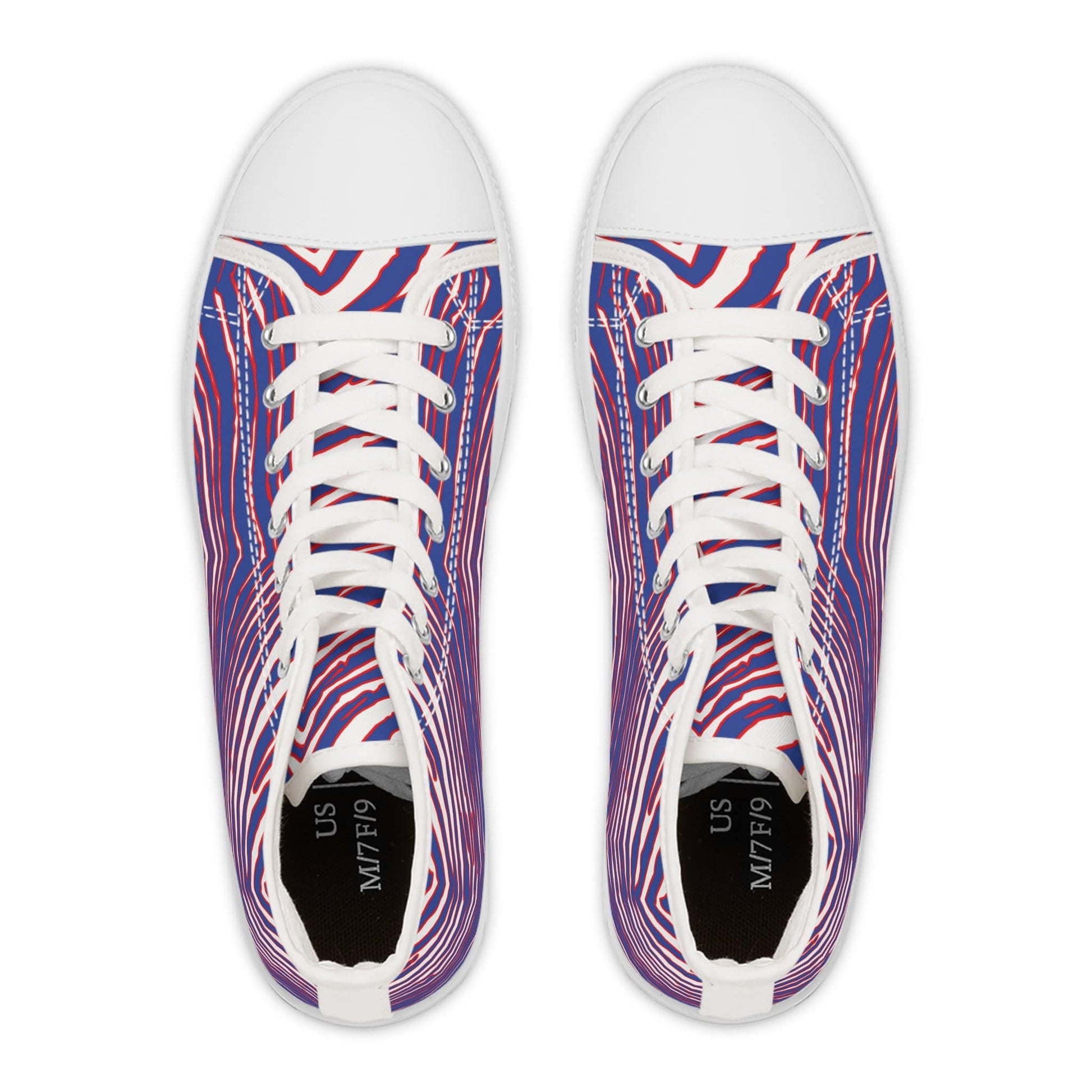 Buffalo Football Pattern Women's High Top Sneakers - Bflo Thread Co.