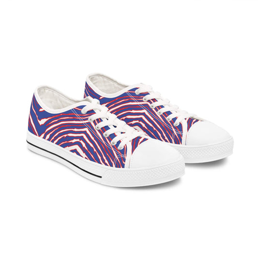 Buffalo Football Pattern Women's Low Top Sneakers - Bflo Thread Co.