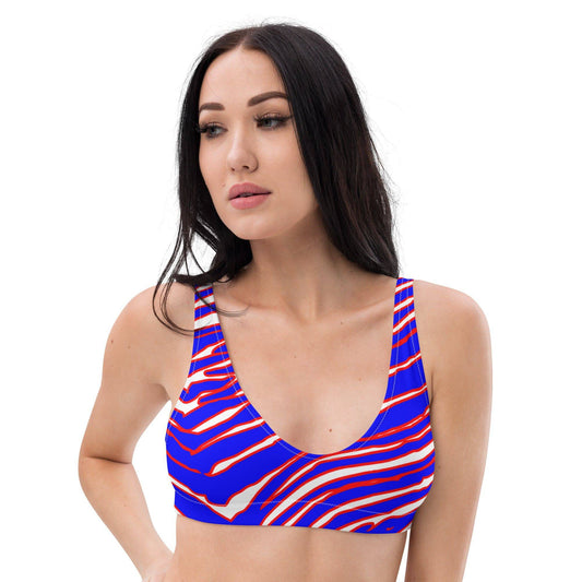 Buffalo Football Pattern Padded Bikini Top - Bflo Thread Co.