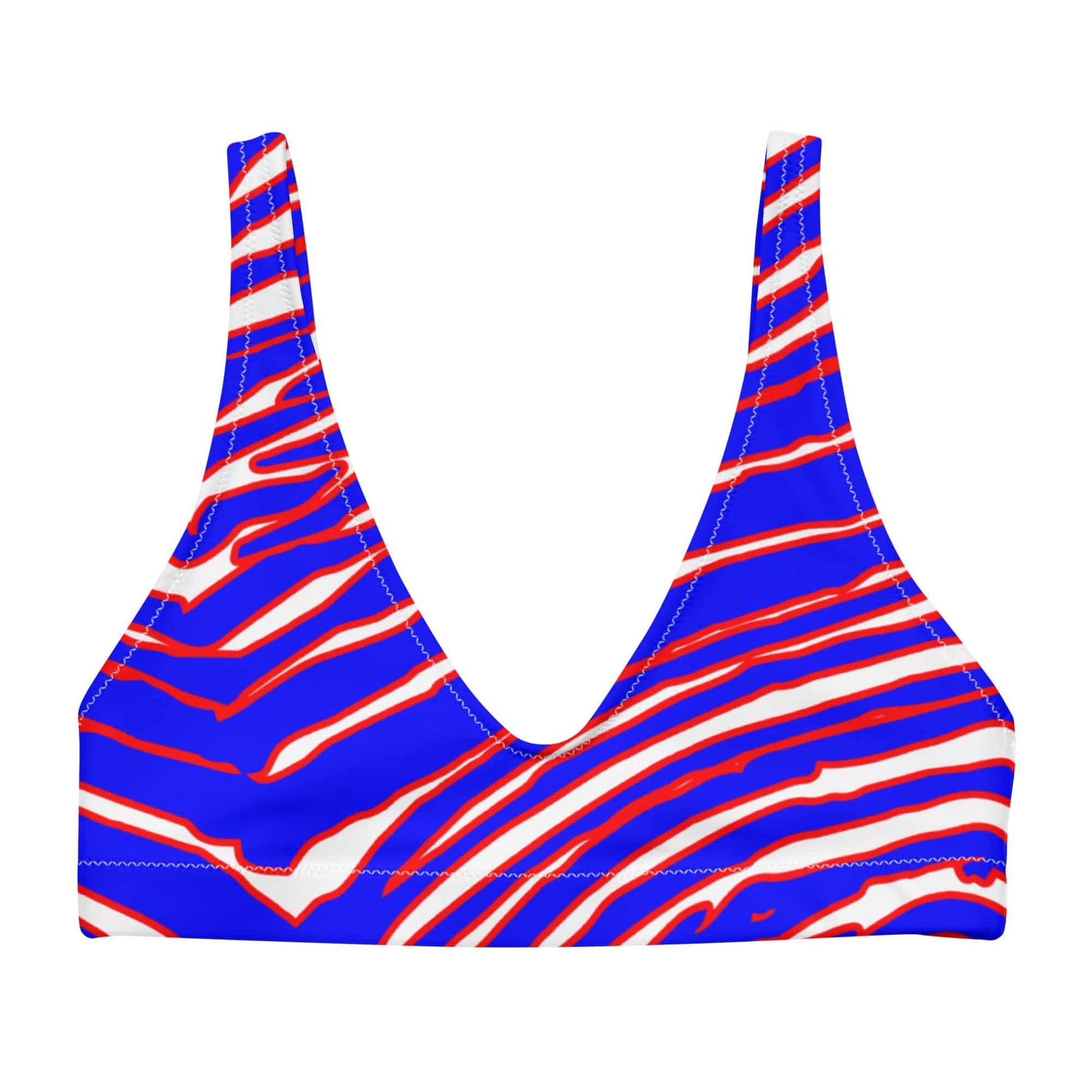 Buffalo Football Pattern Padded Bikini Top - Bflo Thread Co.