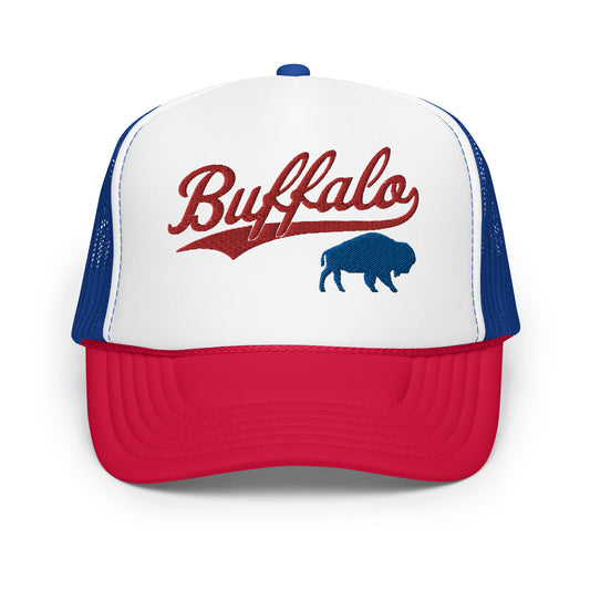 Vintage Buffalo Embroidered Foam Trucker Hat - Bflo Thread Co.