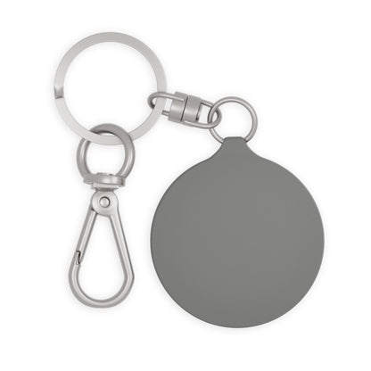 back of 716 blue metal keychain